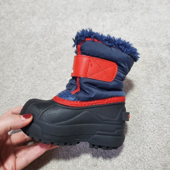 Sorel Kids Blue and Red Snow Boots - Picture 3 of 12